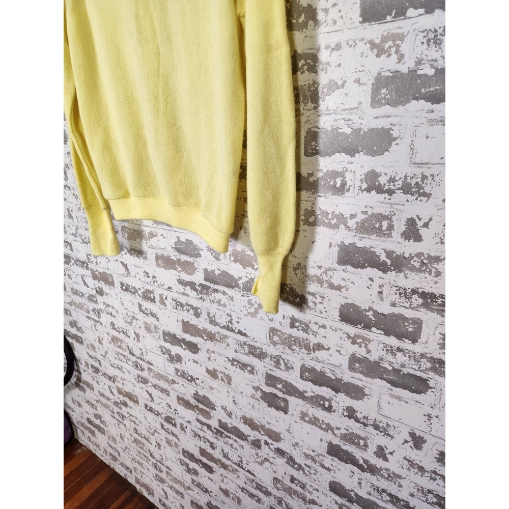 Vintage Izod Lacoste Cardigan Sweater Medium Yellow Preppy 90's Academia - Picture 8 of 14